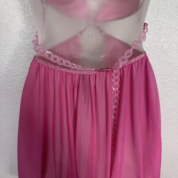 CLUBEXX Bra Top Womens XS Rave Festival Sheer Mesh Pink Holographic Dolls Kill - Picture 7 of 10